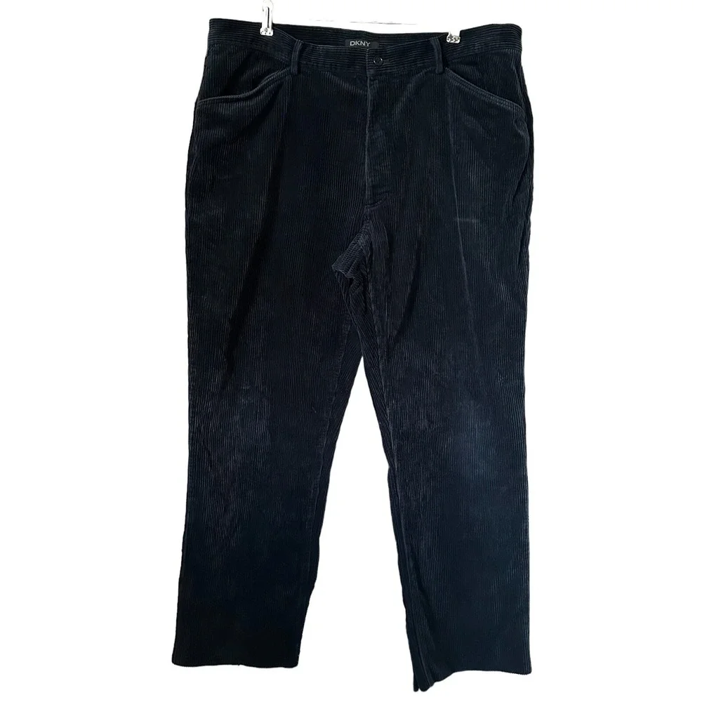 DKNY Mens Corduroy Trousers Pants 36W 29L Mens‎ Straight Leg Navy Blue